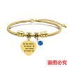 Pulsera europea y americana transfronteriza de acero inoxidable con diseño de hueso de serpiente para novias amigas Diamante Azul festival regalo japonés grabado pulsera de acero de titanio