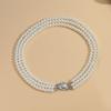 Collar de perlas simple y personalizado de nicho con colgante de diseño Love chapado en oro real de 14k, estilo nuevo europeo y americano, cadena de clavícula