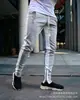 Comércio exterior novo calça casual patchwork de verão masculina com amarração no tornozelo, dois bolsos, zíper, calça esportiva masculina skinny casual