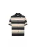 Camisa Polo Tricotada com Listras Coloridas Contrastantes e Recortes para Homens e Mulheres 2025 Verão Nova Peça Superior de Lapela de Manga Curta de Alta Qualidade