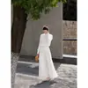 Vestido midi negro 2026, cintura ajustada, estilo suave, mangas largas, vestido largo casual, vestido largo elegante, dropshipping y distribución
