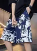 Pantalones cortos estampados florales hawaianos transfronterizos para hombre, pantalones cortos de playa de verano, secado rápido, corte holgado, pantalones cortos de cinco puntos