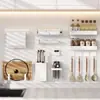 Pizarra esmaltada de tela suave magnética para cocina, una alternativa de estante de almacenamiento magnético, con paneles perforados para montaje en pared, portacuchillos y almacenamiento de accesorios