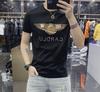 Marca Trendyy Estação Europeia Verão Novo Roupas Masculinas Trendyy Europeu Laser Hot Diamond Camiseta Masculina Manga Curta Algodão Mercerizado Estilo Quente