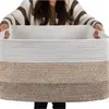 Cesta de Almacenamiento Tejida con Cuerda de Algodón de Gran Capacidad para Organización de Desorden en Escritorio del Hogar, Cesta de Almacenamiento para Juguetes de Bebé, Cesta de Almacenamiento Grande