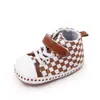 Zapatos de bebé de primavera y otoño para niños de 0 a 1 año, antideslizantes, transpirables, con suela suave a cuadros, BB2256