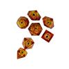 Dados de juego poliédricos DND nuevos transfronterizos de fábrica, dados de juego poliédricos DND, resina de lámina de oro con globo ocular giratorio incorporado, juego de colores de ángulo agudo