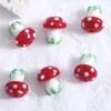 Macaron punto de polka hongo cuentas sueltas pintadas a mano con agujero pasante cuentas de vidrio cuentas de hilo pulsera collar accesorios para el cabello hechos a mano DIY