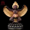 Estatua de Cobre Chapado en Oro y Plata de Ave Garuda de Alas Doradas de Xizang para Uso en Interiores del Hogar, Adorno de Ave Garuda de Alas Doradas para Exhibición en Escritorio