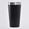 Copo de cerveja 16oz transfronteiriço com lado esquerdo porta-copos de carro copo cônico de vácuo de aço inoxidável com tampa isolamento copo de gelo para carro