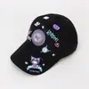 Nova touca de beisebol infantil com luzes brilhantes Kulomi, boné de bebê luminoso KUROMI, chapéu de sol T468
