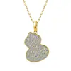 Collar de Plata de Ley S925 con Forma de Calabaza y Moissanita con Incrustación Completa, Colgante de Fortuna, Cadena para Clavícula, Collar para Mujer Estilo Chino de Lujo Ligero, En Stock