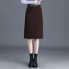 Falda Recta de Commuter con Drapeado, Falda Lápiz Bodycon Ajustada de Cintura Alta, Falda de Moda de Longitud Media Otoño/Invierno 2026