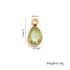 Colgante de gota de agua de acero inoxidable con diamantes, chapado en oro de 18 quilates con piedra de cristal de color en forma de corazón, colgante accesorio para joyería DIY