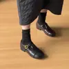 Zapatos planos versátiles de punta redonda y perfil bajo para mujer, zapatos Mary Jane cálidos de invierno con tira en T
