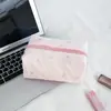 Bolsa de Maquiagem Azul Fresca e Simples de Mão para Mulheres, Bolsa de Armazenamento Portátil, Bolsinho Interno, Bolsa de Armazenamento para Viagem, Pequena Bolsa de Maquiagem