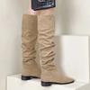 Pero botas de caña alta para niños otoño e invierno 2022 nuevas tacón grueso botas altas punta moda western botas de cowboy