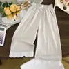 Calça-saia cropped de perna larga, fina e respirável, estilo novo de verão para crianças mais velhas, calça casual solta, estilosa e versátil