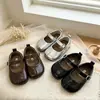 Zapatos de Cuero para Niñas Suela Suave 2026 Primavera/Otoño Nuevos Zapatos Infantiles Bebé Zapatos Negros de Princesa Mocasines para Niñas