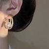 Pendientes de perlas de diamantes de doble capa, elegantes, de alta calidad y de lujo, ligeros, con diseño único para mujer, pendientes retro exagerados.