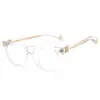 Gafas cuadradas de cara grande moda transfronteriza personalidad retro montura lisa pasador pata de resorte venta directa de fábrica 503