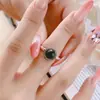 Anel de Prata S925 com Cristal de Água-Marinha Natural e Ágata, Simples e Fashion, Atacado de Fabricante Transfronteiriço