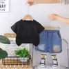 Conjunto de Verano para Niños 2026 Nuevo Elegante Bebé Delgado Degradado Manga Corta Conjunto de Dos Piezas Ropa de Verano para Niños