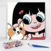 20*20 Pintura al Óleo Digital de Dibujos Animados de Anime Pintura Decorativa DIY para Colorear Hecha a Mano para Niños Stock Listo Pintura al Óleo Digital al por Mayor