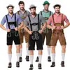 Ropa Oktoberfest Alemana para Hombres Adultos Europeos y Americanos Camisa a Cuadros Overol Sombrero de Vaquero Traje Ropa para Hombres