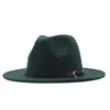 Sombrero de Sol para Exteriores Clásico Fieltro Fedora Ala Ancha Moda Sombrero Jazz con Hebilla de Cinturón