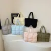 Bolsa de Algodón de Gran Capacidad para Chaqueta Moda Nuevo Estilo Tendencia Bolso de Hombro Único Debajo del Brazo Bolso de Mano Bolso Tote Nube Versátil