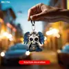 Cross-border Halloween Novo acrílico asas planas caveira engraçada decorações pendente mochila chaveiro enfeites