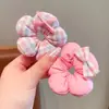 Faixa de Cabelo com Flor para Crianças Meninas Estilo Coreano Doce Fita de Cabelo com Laço Xadrez Bola Estereoscópica para Cabelo de Bebê Acessórios de Cabelo