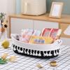 Cesta de almacenamiento rectangular con borlas tejidas de cuerda de algodón para juguetes de bebé y mascotas, cesta de almacenamiento de cuerda de algodón, cesta de almacenamiento para baño