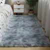 [Uso Personalizado] Alfombra de Lana de Seda Tie-Dye Felpudo para el Suelo de la Sala de Estar del Hogar Alfombra para el Dormitorio junto a la Cama Felpudo de Pelo Largo de Color Sólido Alfombra