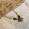 Nova Colar Pingente de Madeira com Contas Estilo Chinês Retrô para Mulheres Design de Nicho Estilo Étnico Moda Versátil Corrente Longa para Suéter