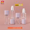 Bomba de prensa para botellas cosméticas, disponible en stock, para productos de cuidado de la piel, para subembotellado, para exprimir botellas de loción de 30 ml y botellas de base de 15 ml.