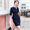Terno Profissional para Recepção de Hotel Feminino Temperamento Roupas de Trabalho Salão de Beleza Loja de Joias Roupas de Trabalho Manga Média Primavera e Verão Novo