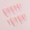 24 Peças de Dia dos Namorados Coração Gradiente Rosa Patch de Unha Postiça Francesa Estilo Igual Transfronteiriço Europeu e Americano Lote