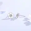 Aretes de Flor de Plata Pura S999 Damila con Circonita para Mujer, Pétalos Florecientes Frescos y Dulces, Venta al por Mayor de Aretes de Plata Pura