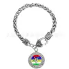 Grupo grego OES East Star Association pingente de pulseira com logo diy 20cm fecho lagosta prata antiga pulseira torcida BSK