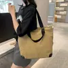 Bolso Minimalista Estilo Japonés Versátil Casual Campus Universidad Estudiante Bolso de Hombro Elegante Viaje Compras Bolsa de Lona