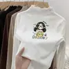 Camiseta de Manga Longa para Meninas Camada Base De Rong Roupas de Outono 2026 Estilo Outono/Inverno Roupas Quentes Infantis Roupa Íntima Top com Gola Babada