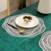 Estilo nórdico lujo ligero rosa aislamiento térmico anti-quemaduras mantel individual de mesa impresión PVC dorado hueco posavasos transfronterizo mantel individual occidental
