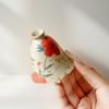 Taza de Té de Flor de Melocotón Glaseada con Caramelo, de Pie Alto, Boca de Flor, Taza de Té para el Hogar, Juego de Té Kung Fu, Taza Individual Antigua