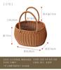 Cesta de picnic cuadrada de plástico tejido con imitación de ratán, asa, cesta de imitación de ratán, cesta de compras, cesta para verduras, cesta para recoger fruta, cesta para frutas y verduras