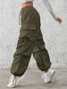 Calça Cargo de Bolso de Moda Verão Nova Europeia e Americana para Mulheres, Calça Casual Petite, Calça Esportiva