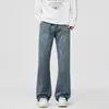 Ropa popular para hombre / Jeans rotos retro de la alta calle americana nuevo estilo micro-campana marca de moda pantalones de pierna recta cleanfit