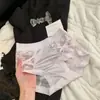 Bragas Satín Florales de Encaje Cruzado Estilo Francés para Mujer, Cintura Media, Bikini Cómodo y Sexy, Refuerzo Antibacteriano de Algodón 10A