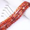Ágata Roja Rayada Cuentas Redondas Venta al por Mayor Cuentas Sueltas DIY Pulsera Trenzada de Cristal Hecha a Mano Pulsera Accesorios de Joyería